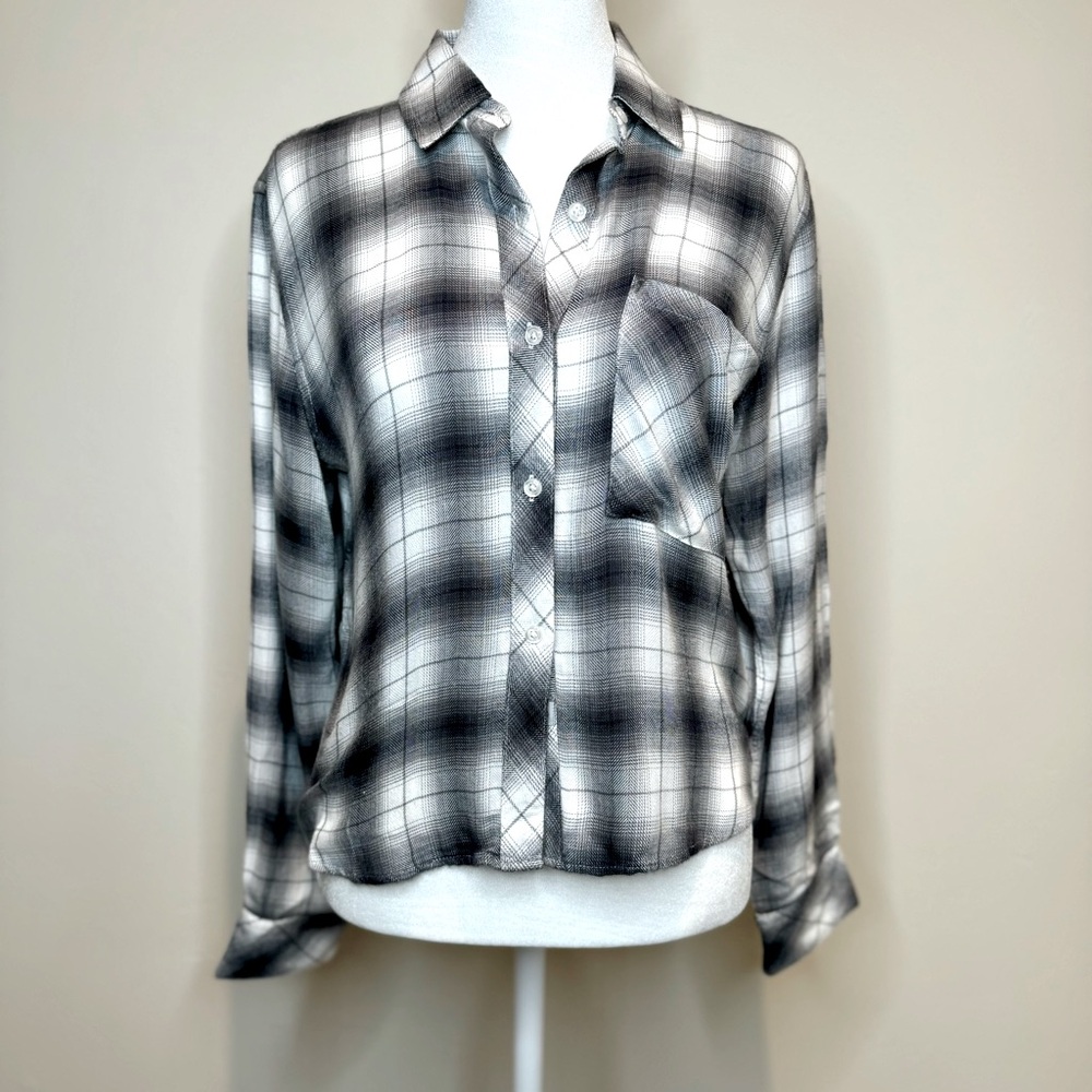 Rails Dylan Plaid Button-Up Shirt / Smoke Ivory S… - image 4